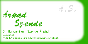 arpad szende business card